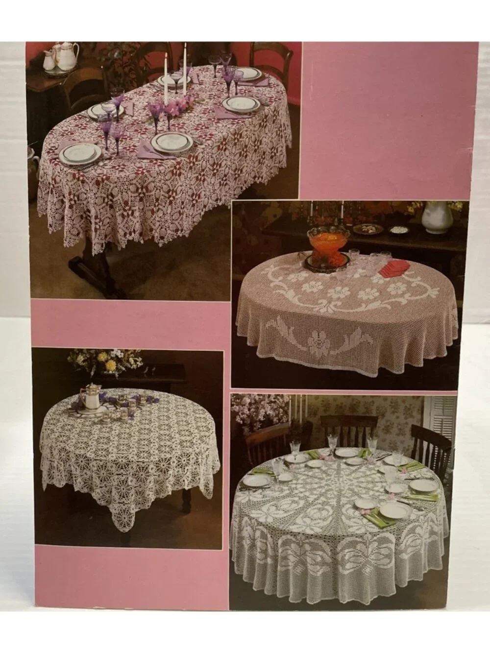Crocheted Tablecloths for Round & Oval Tables Vintage Leaflet Leisure Arts - EUC